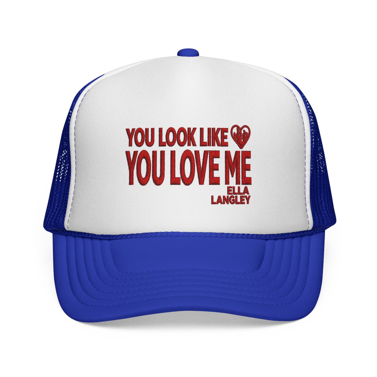 'you look like you love me' - Natural and Red Trucker Hat - alternate angle 3, merchandise