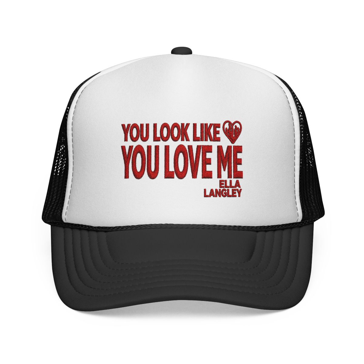 'you look like you love me' - Natural and Red Trucker Hat