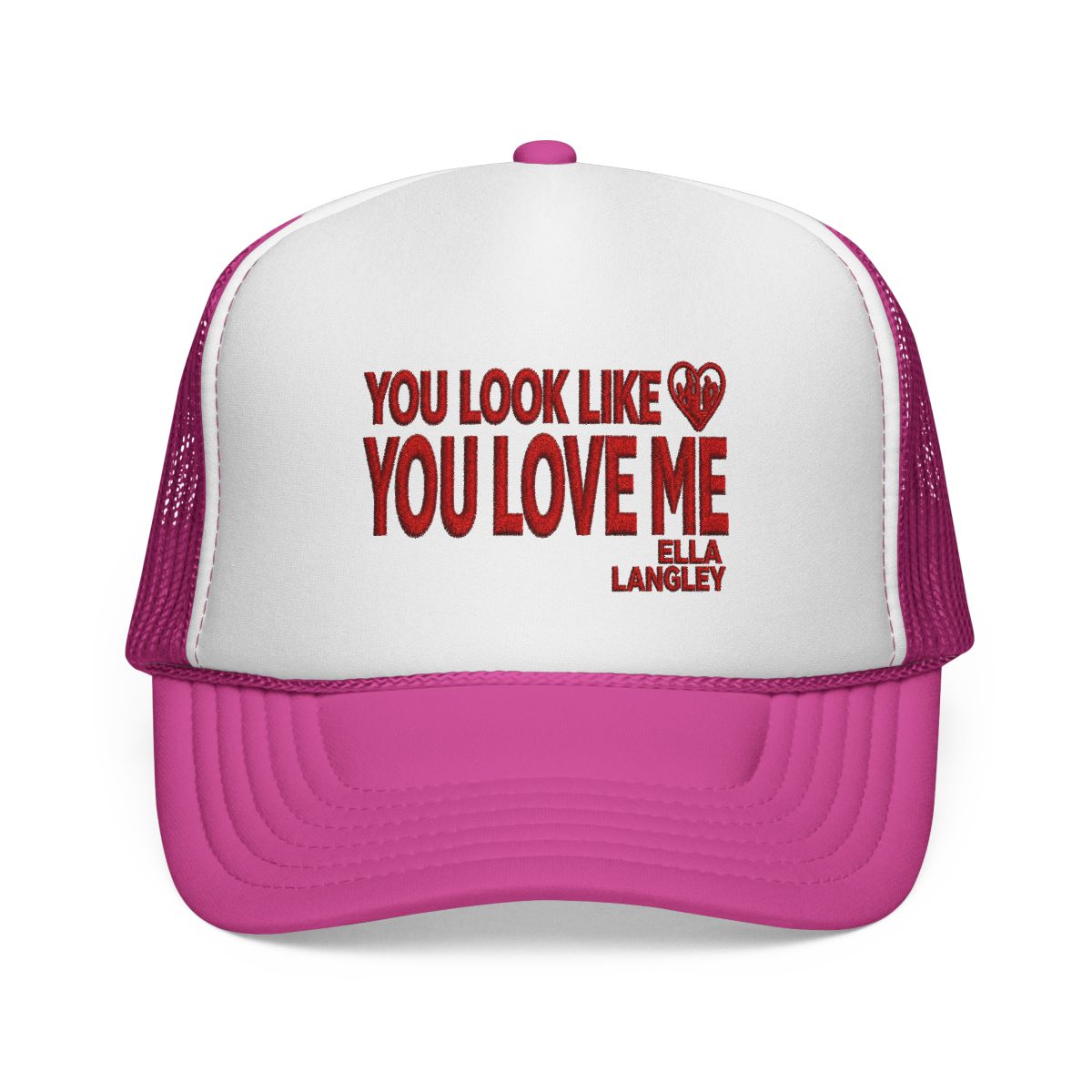 'you look like you love me' - Natural and Red Trucker Hat - alternate angle 5, merchandise