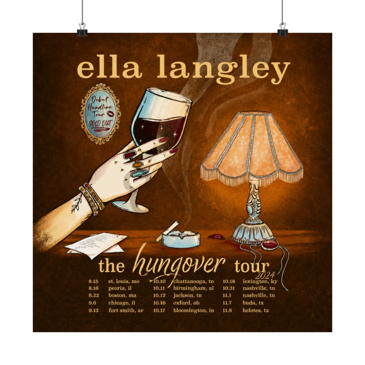 2024 Debut hungover Tour Poster - alternate angle 2, merchandise