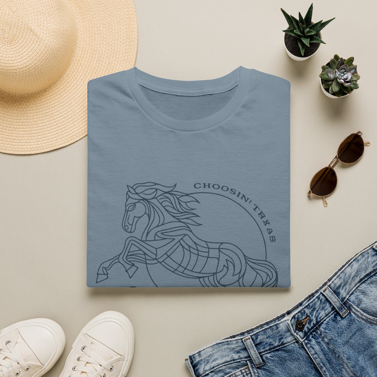 Choosing Texas Stone Blue T Shirt | Ella Langley